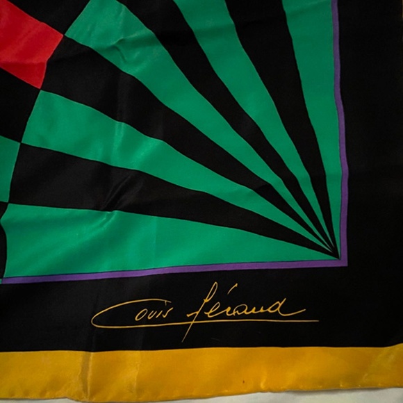 Vintage Louis Feraud Geometric Silk Scarf - Picture 2 of 3